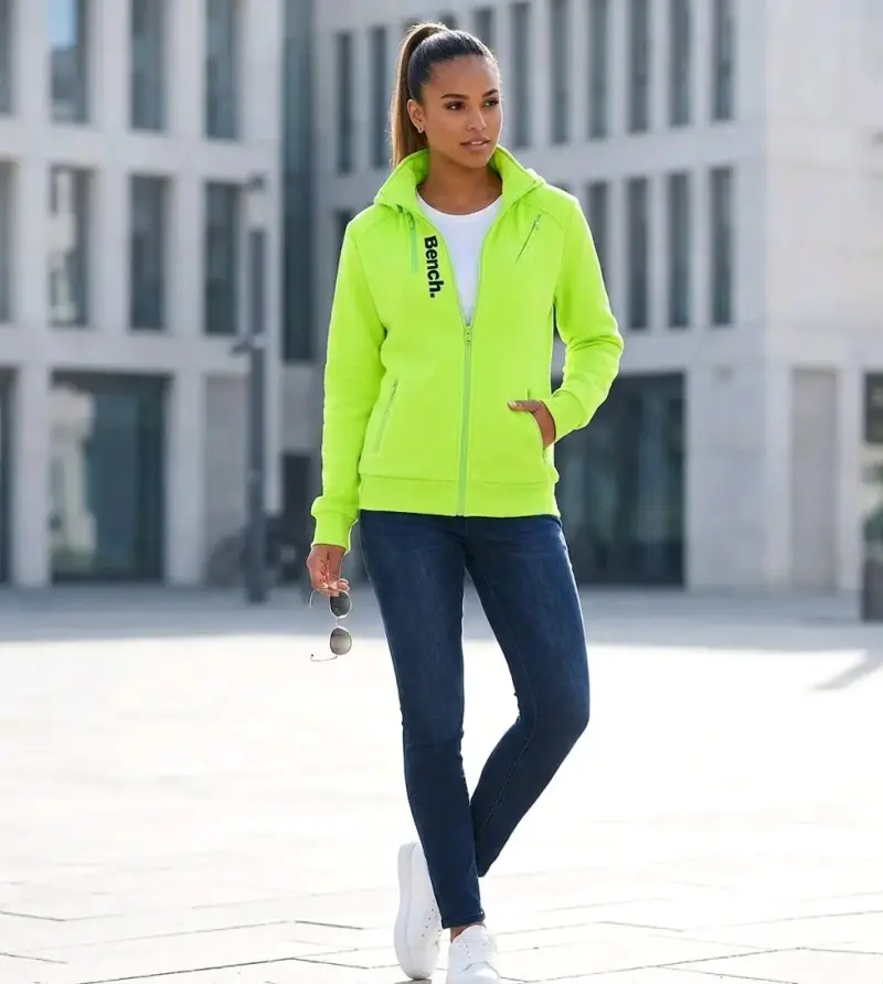 Polerón deportivo verde neón Bench para mujer - 2