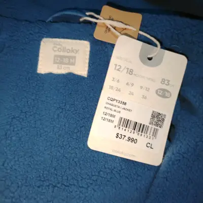 Chaqueta impermeable azul para niños con chiporro - miniatura 2