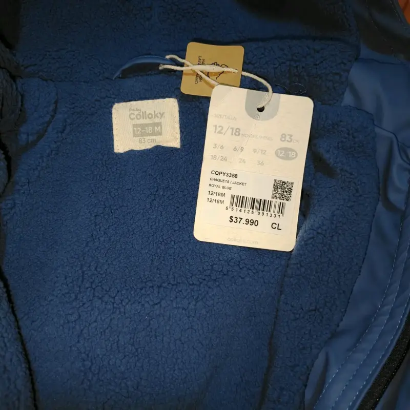 Chaqueta impermeable azul para niños con chiporro - 4