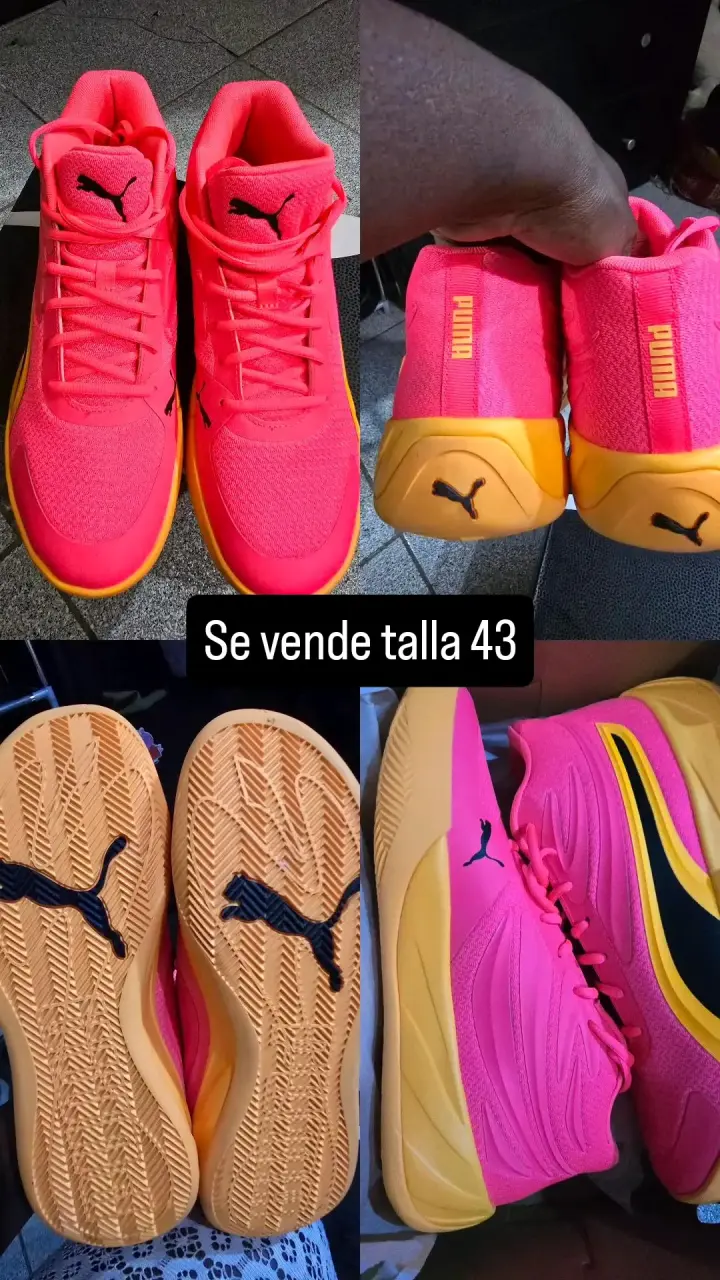 Zapatillas deportivas Puma talla 43 color rosa y amarillo