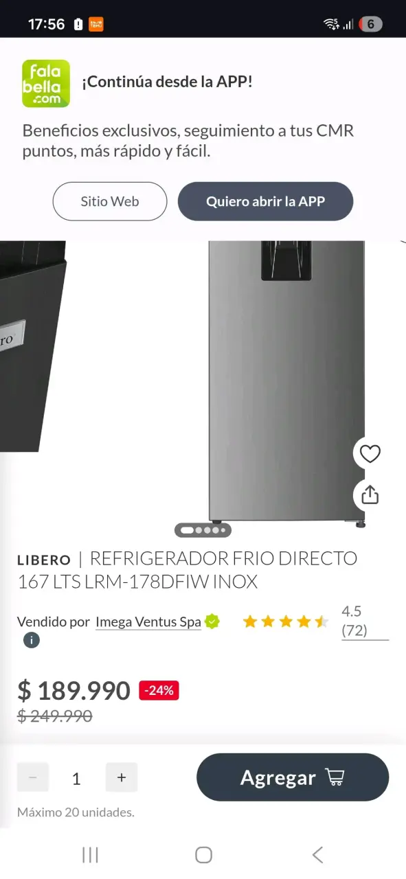 Refrigerador Libero LRM-178DFIW nuevo en caja - 5