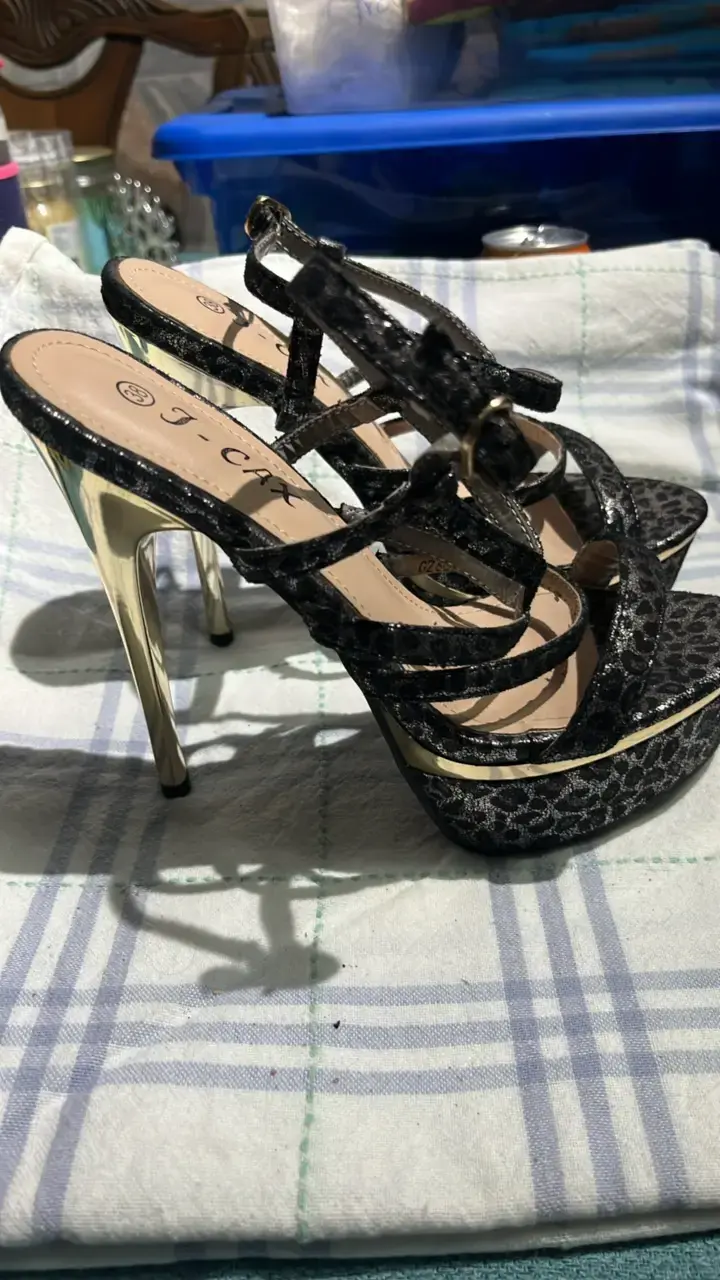 Tacones altos negros con estampado de leopardo J-CAX - 2