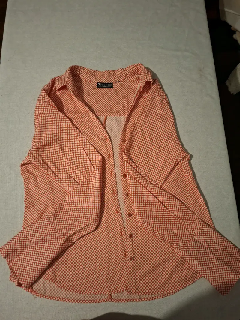 Blusa de mujer a cuadros naranja Zafira