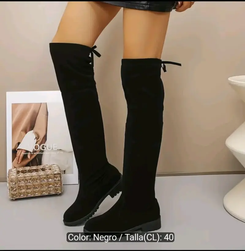 Botas sobre la rodilla negras talla 40