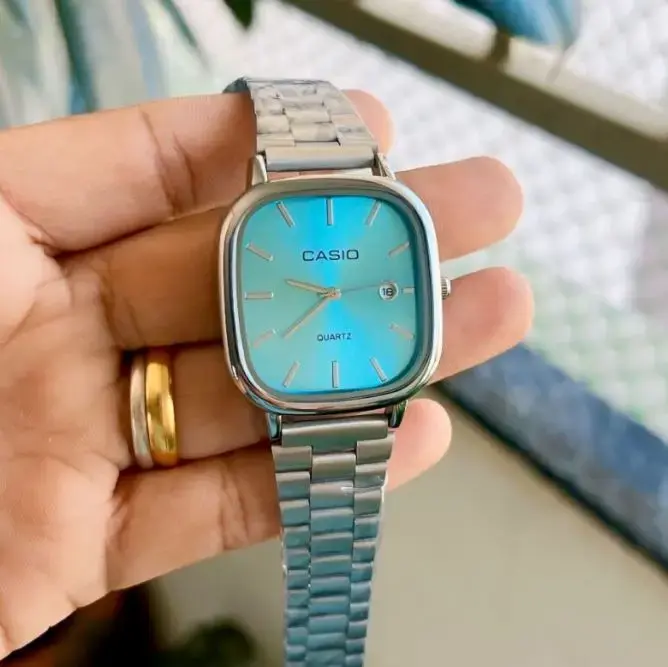 Reloj Casio de Pulsera Acero Inoxidable Azul A-130 - 2