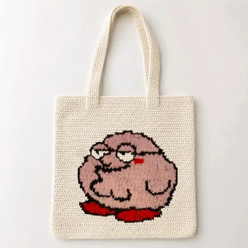 Bolso tejido a mano con diseño personalizado