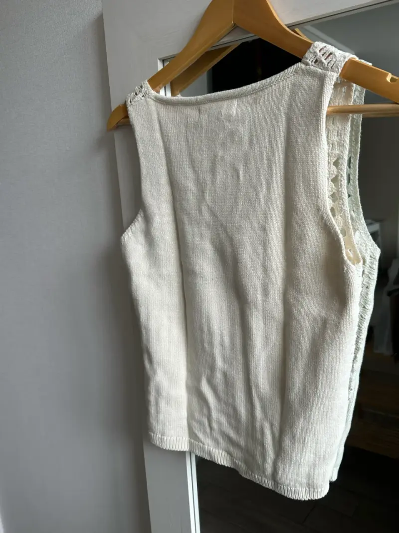Top tejido de crochet beige MNG - 3