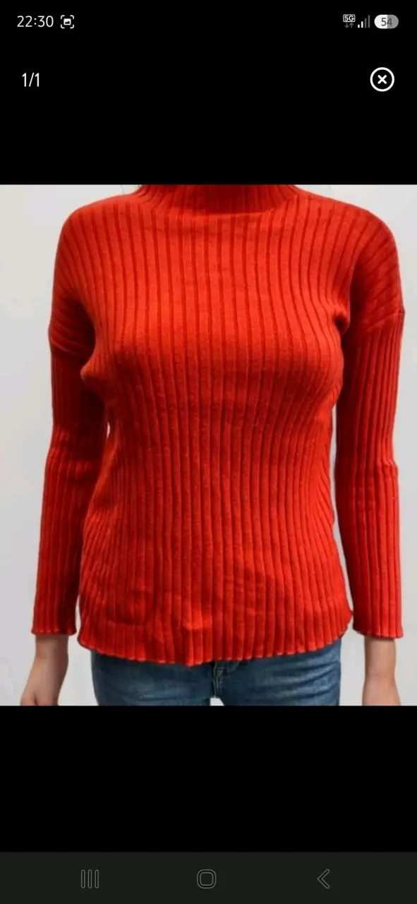 Suéter de punto rojo para mujer sin detalles