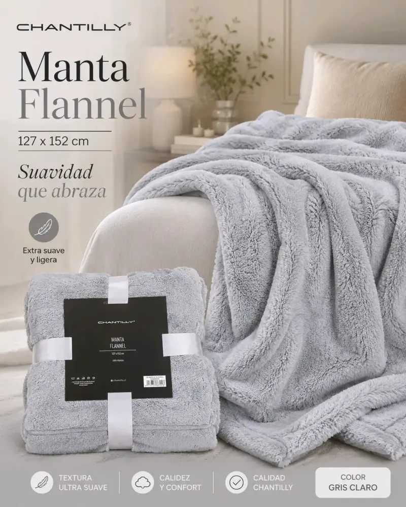 Manta Flannel Chantilly Verde Menta 127x152 cm - 3