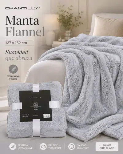 Manta Flannel Chantilly Verde Menta 127x152 cm - miniatura 3