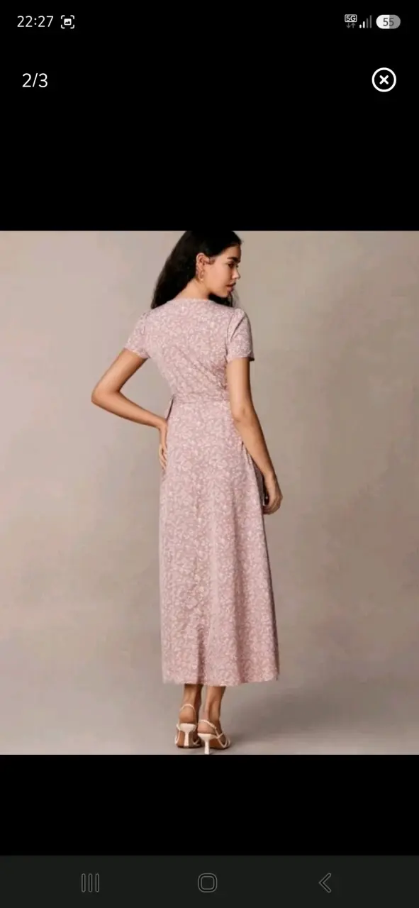 Vestido largo floral con lazo lateral - 2
