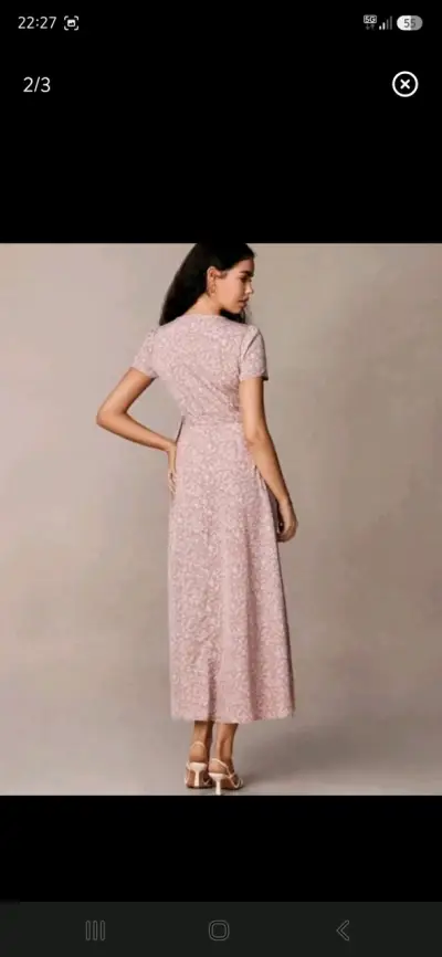 Vestido largo floral con lazo lateral - miniatura 2