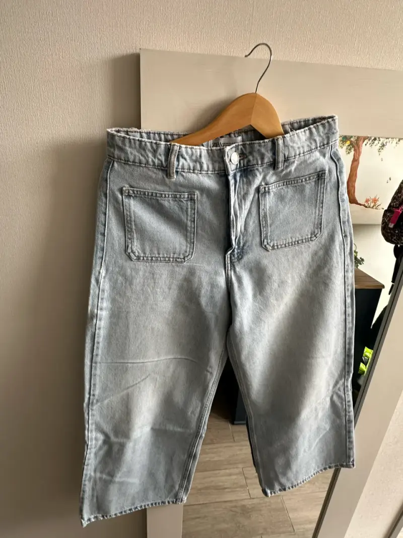 Bermudas de mezclilla azul claro para hombre - 1