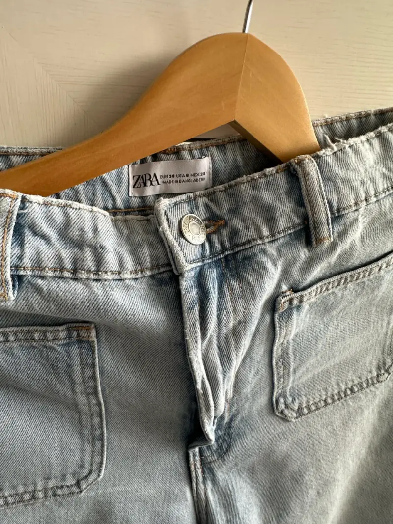 Bermudas de mezclilla azul claro para hombre - 2