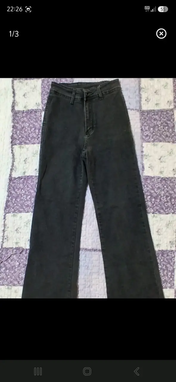 Jeans negros de tiro alto para mujer - 1