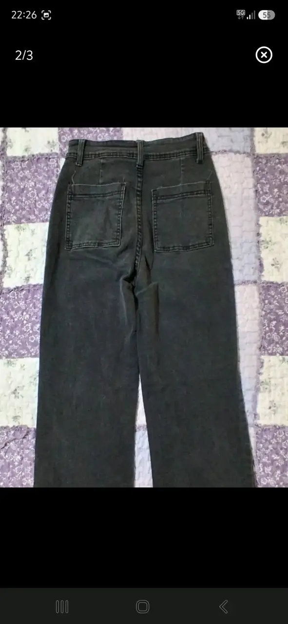 Jeans negros de tiro alto para mujer - 2