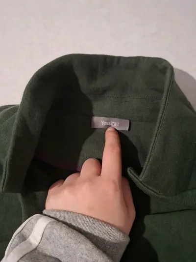 Chaqueta verde con coderas de gamuza - miniatura 2