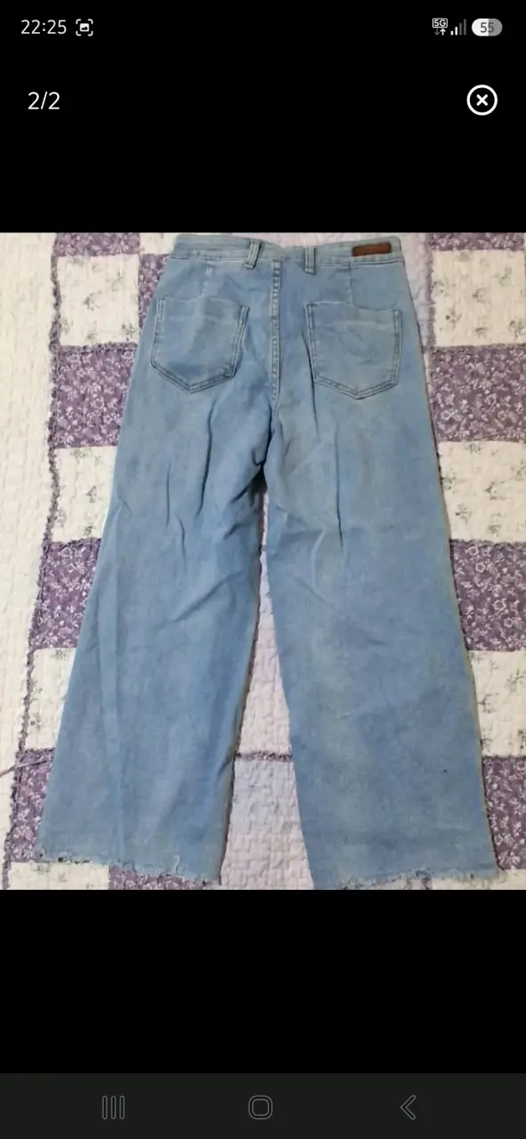 Jeans de mezclilla azul claro para mujer - 2