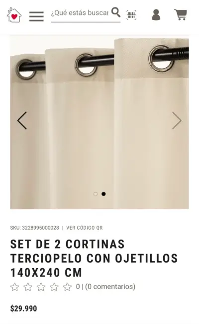 Set de 2 cortinas aterciopeladas  casaideas - miniatura 1