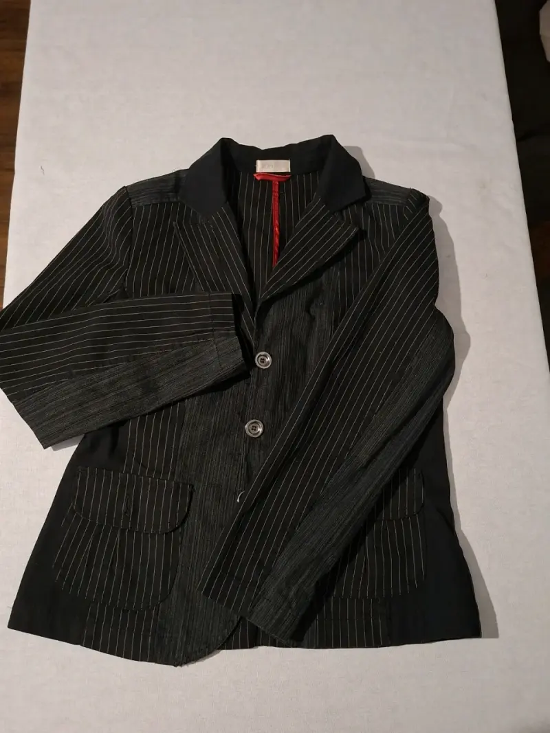 Blazer de rayas negro para mujer - 1