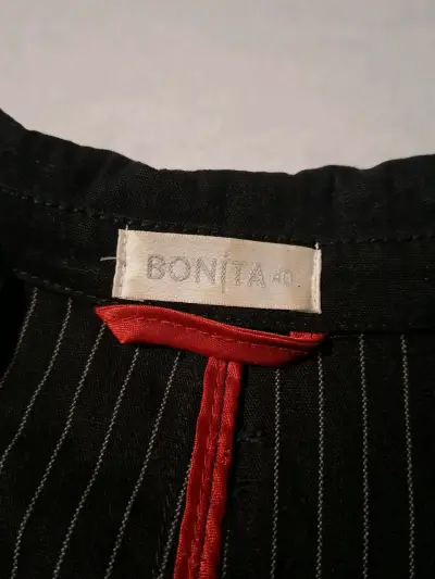 Blazer de rayas negro para mujer - miniatura 2