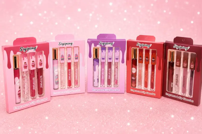 Set de maquillaje con brillo y bálsamo labial - 4