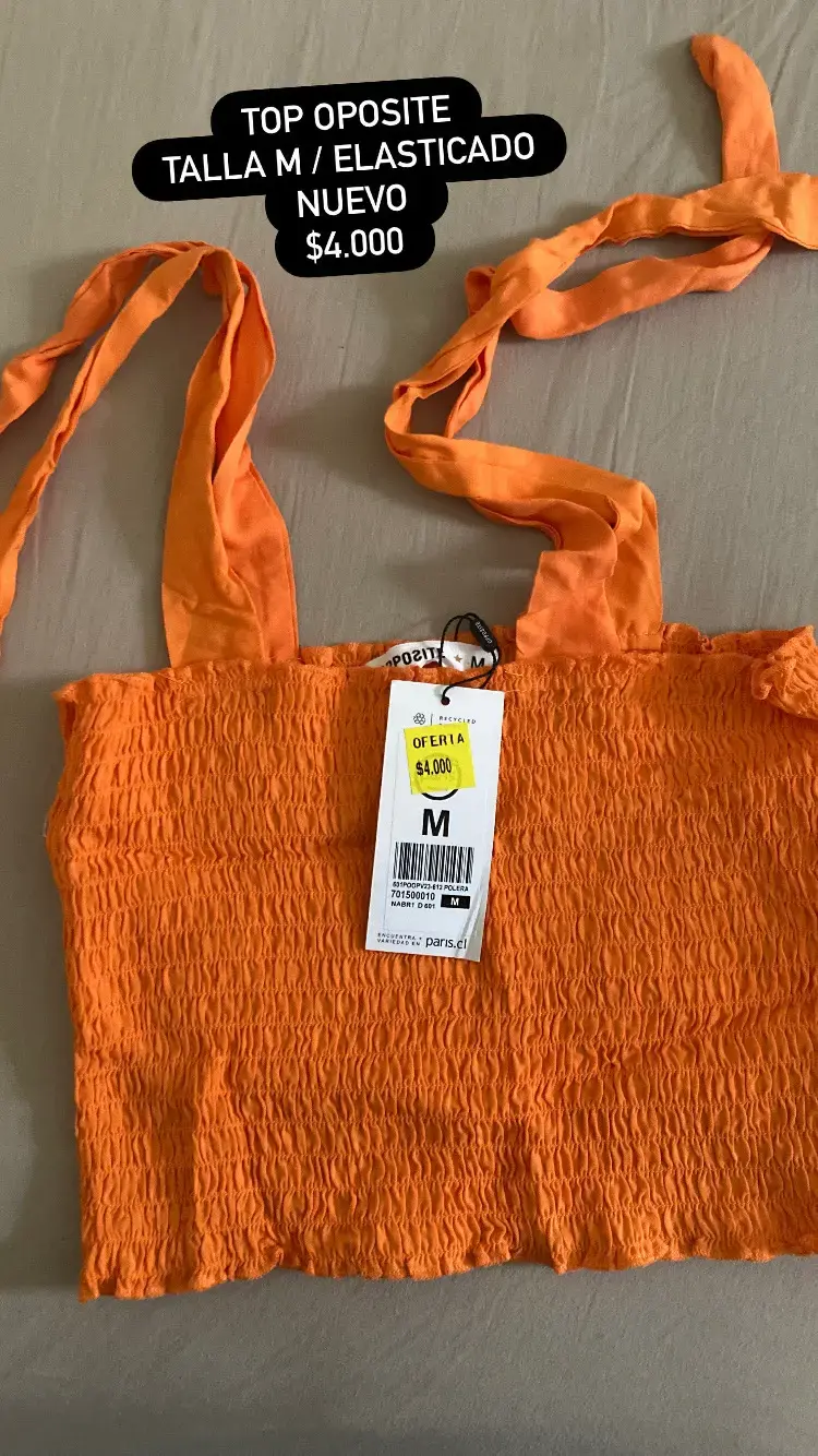 Top elástico naranja talla M Oposite nuevo