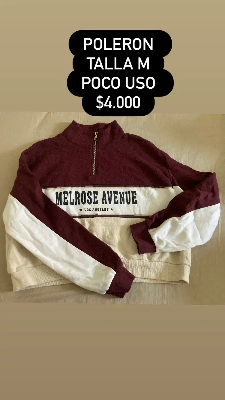 Polerón Melrose Avenue talla M burdeos