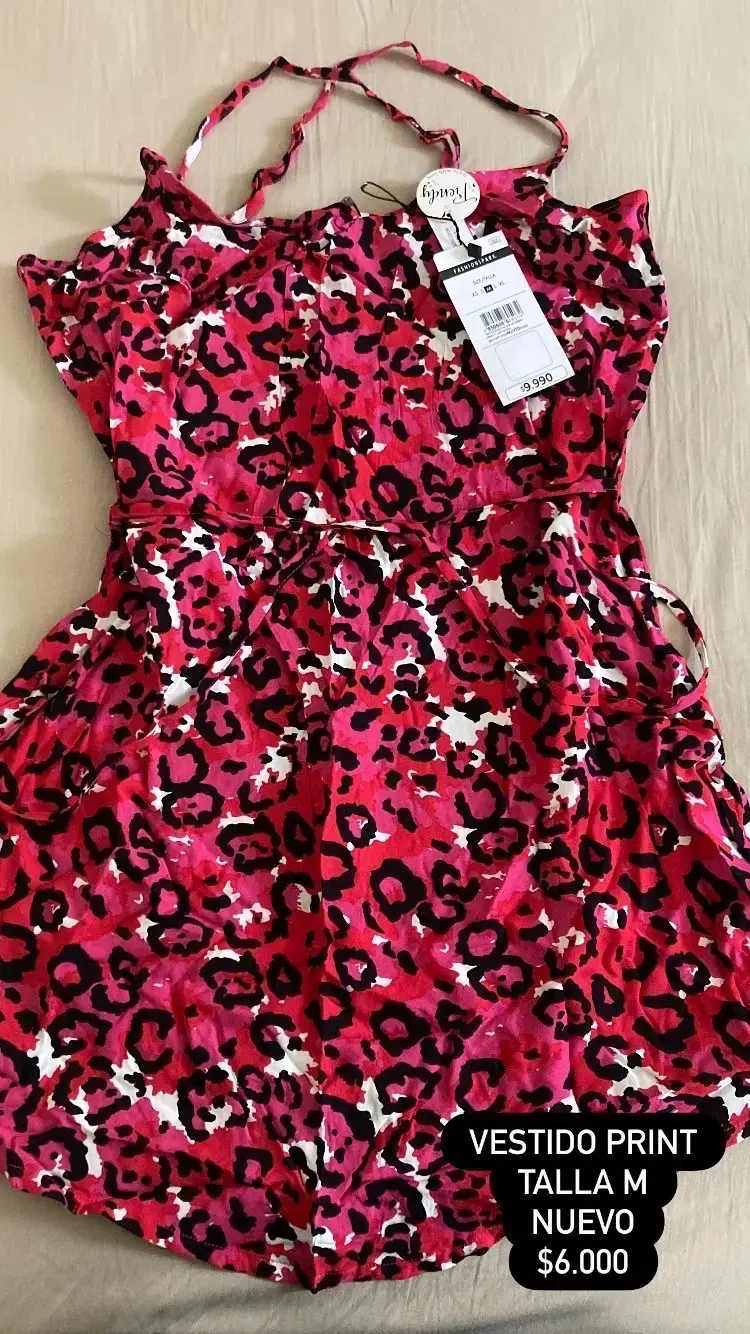 Vestido estampado animal print talla M nuevo