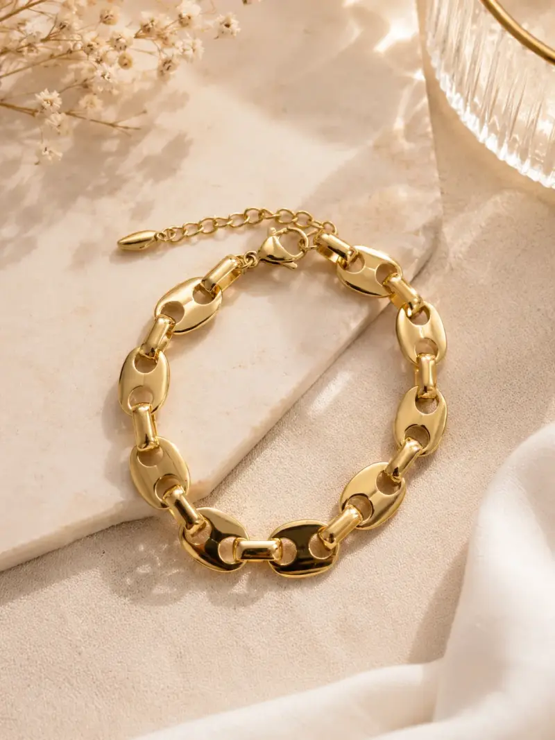 Pulsera lamanidas en oro 18kcon dijes decorativos - 4