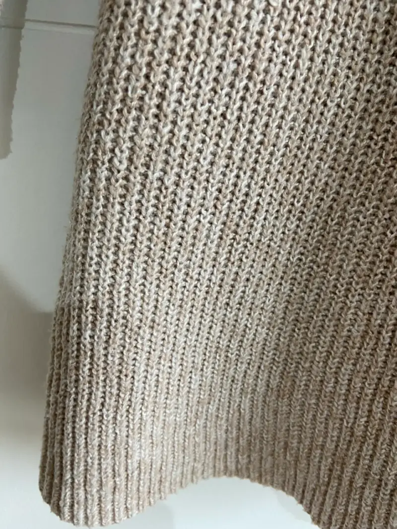 Vestido de punto beige para mujer - 6