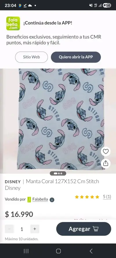 Manta Coral Disney Stitch 127x152 cm - miniatura 3