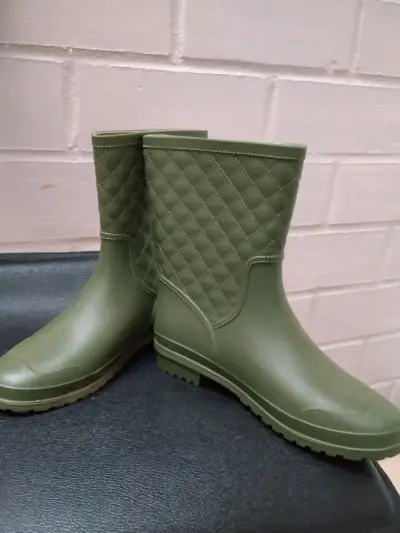 Botas de lluvia verdes impermeables para mujer - miniatura 1