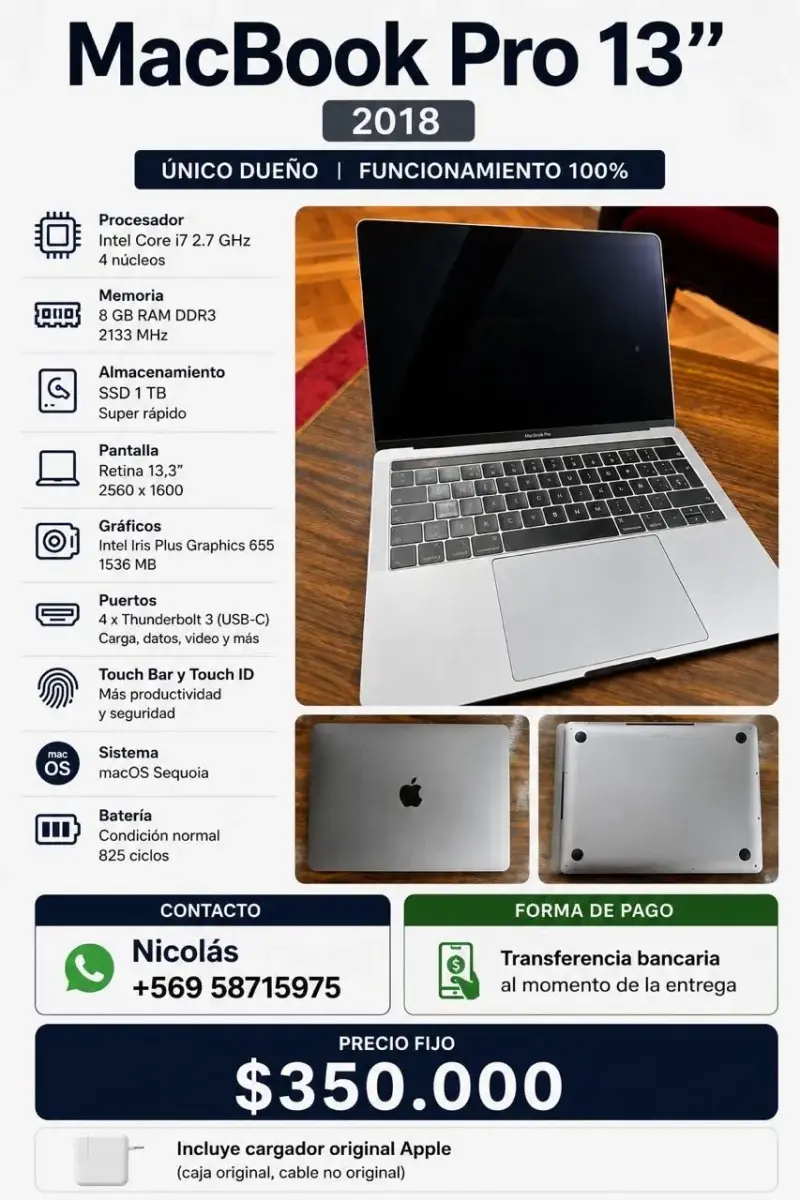 MacBook Pro 13”, 2018, i7 - 1