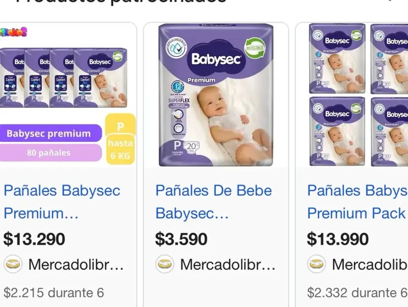 Pañales para bebé Babysec Premium P 8
