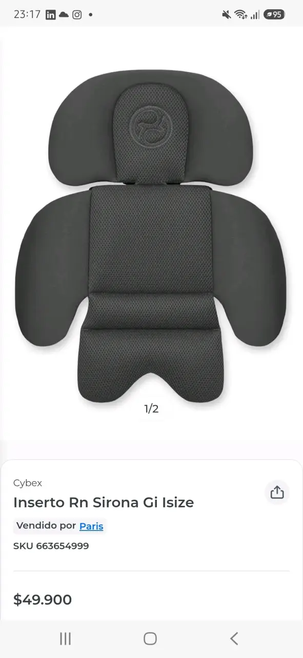 Inserto RN para silla de auto Cybex Sirona