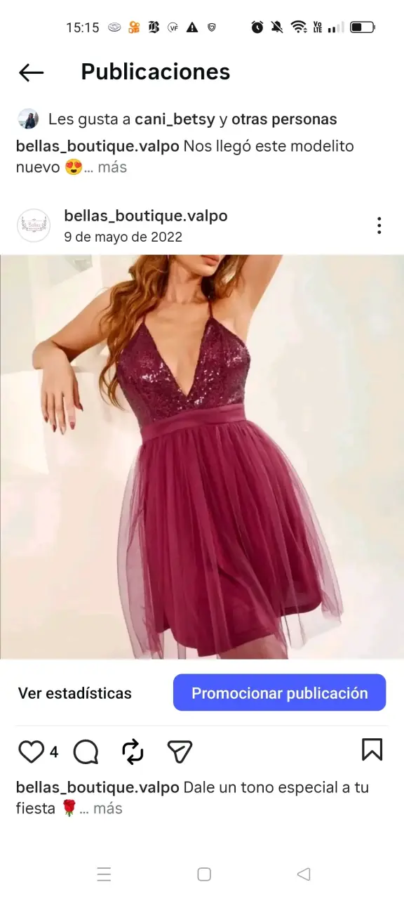 Vestido de fiesta burdeos con lentejuelas