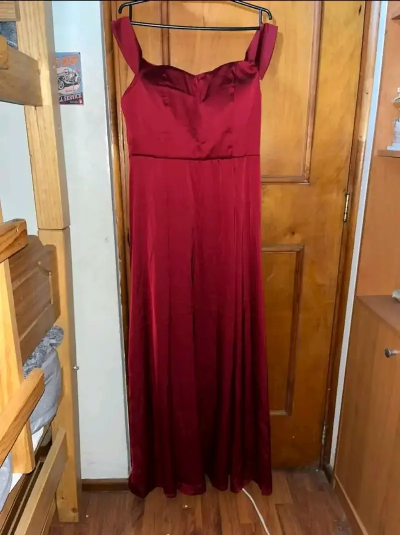Vestido largo de fiesta rojo elegante - 1
