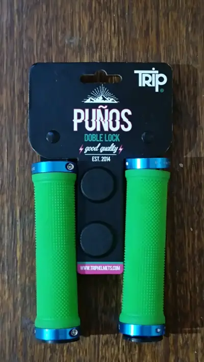 Puños para bicicleta Trip Doble Lock verdes - miniatura 1