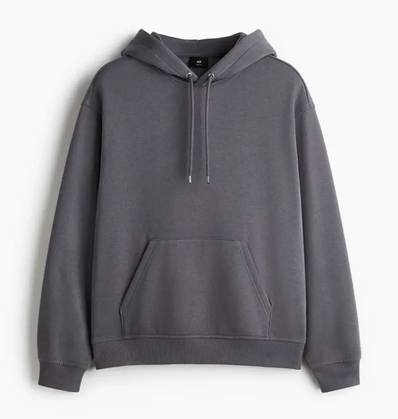 Polerón con capucha unisex H&M en negro y gris - 4