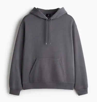 Polerón con capucha unisex H&M en negro y gris - miniatura 4