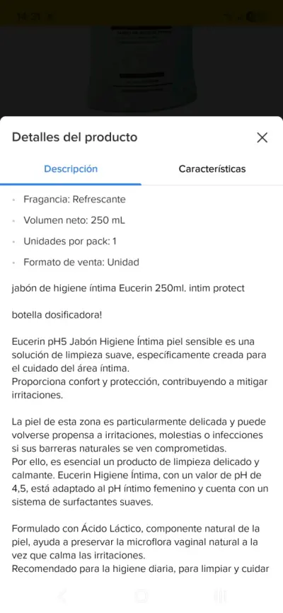 Jabón Higiene Íntima Eucerin Intim Protect 250ml - miniatura 5