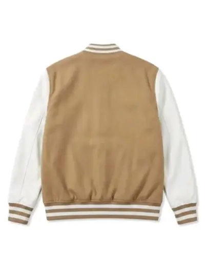Chaqueta varsity beige y blanca estilo 1995 - miniatura 2