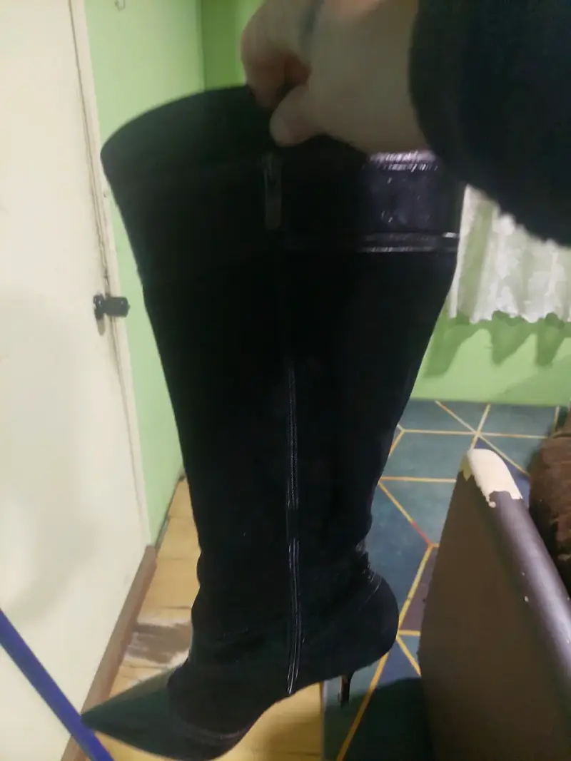 Botas negras de cuero para mujer - 4