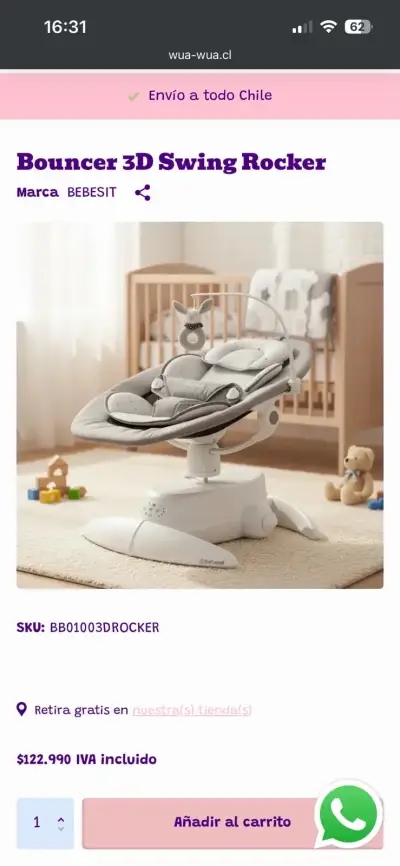 Silla mecedora 3D Bebesit con mosquitero - miniatura 5