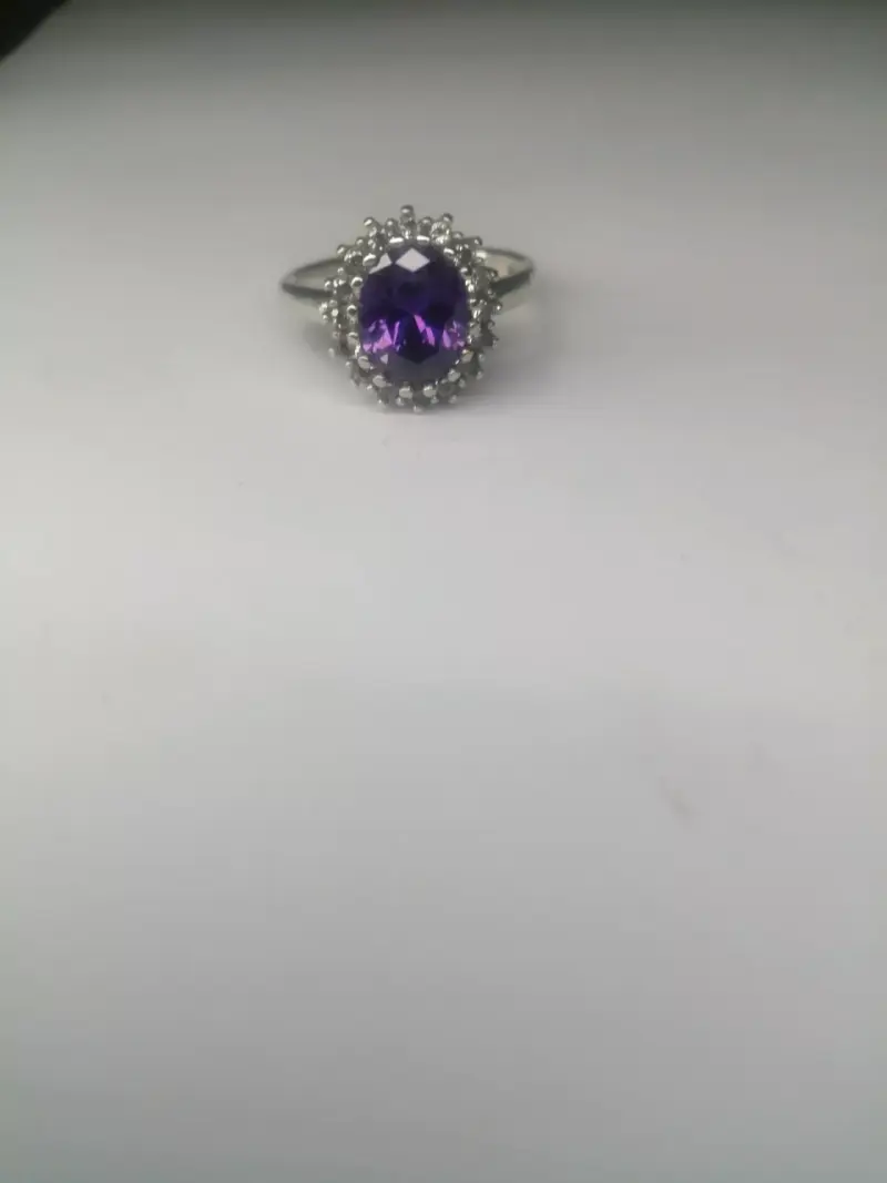 Anillo de plata con piedra amatista - 1