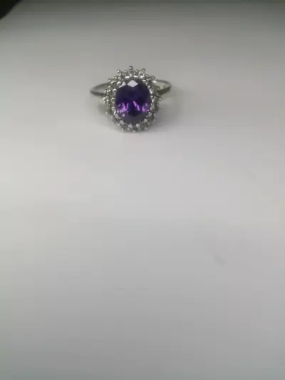 Anillo de plata con piedra amatista - miniatura 1