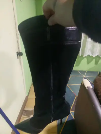 Botas negras de cuero para mujer - miniatura 3