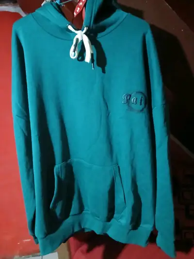 Polerón con capucha verde unisex - miniatura 1
