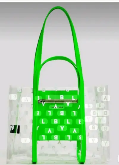 Bolso transparente verde con diseño moderno - miniatura 1